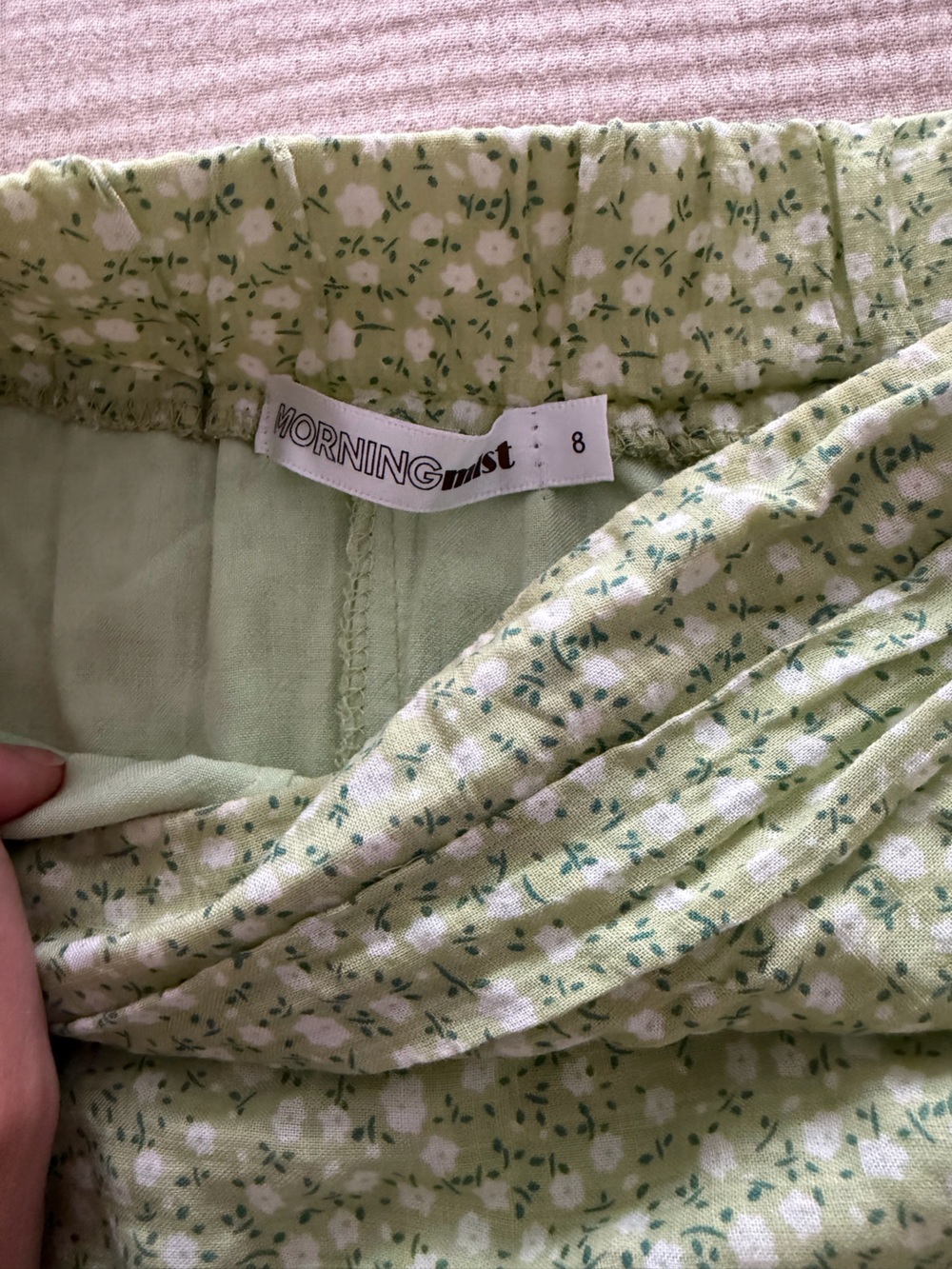 Light Green Floral Ruffle Mini Skirt - Picture 2 of 2